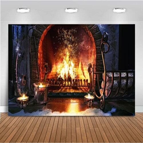 Fireplace backdrop for photography Christmas background for photo booth studio family party decoration supplies for Jesus