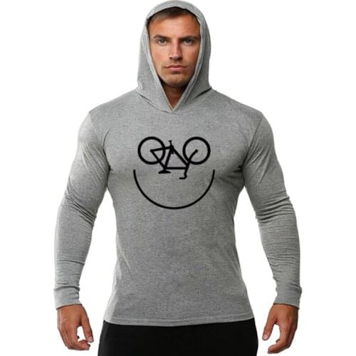Cotton Long Sleeve Bicycle Hoodie T Shirts O-Neck Harajuku T-Shirt Funny Smile Face Cycle Cycling Bike Graphic Fashion Camisetas