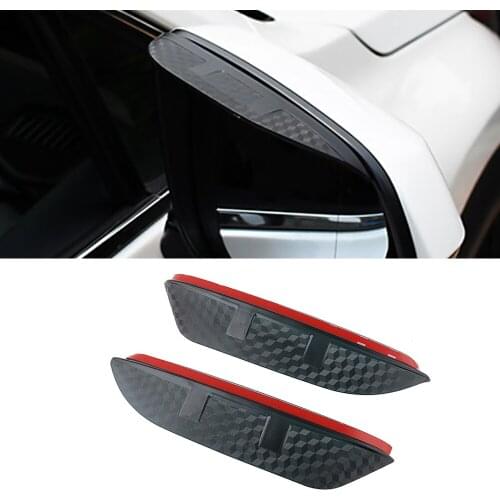 For Toyota C-HR 2015-2021 Auto Car Side Rear View Mirror Rain Visor Carbon Fiber Texture Eyebrow Sunshade Guard Cover Shield