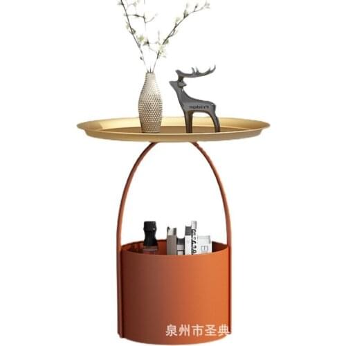 Nordic Round Corner Table Simple Storage small Coffee Table Modern personality Sofa Side Several Creative Magazine Storage Rack