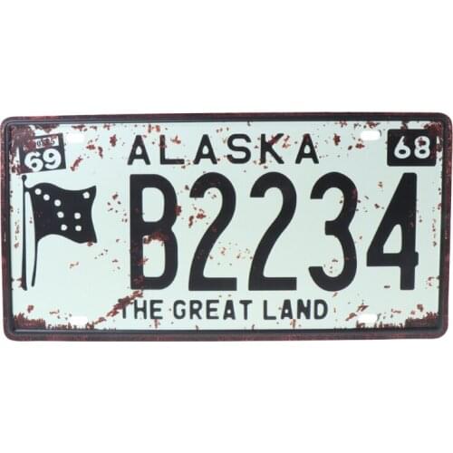 Car License Plate cover Vintage Retro Metal Tin Sign number frame bolts Poster Plaque Bar Pub Club Wall Home Decor 30x16cm