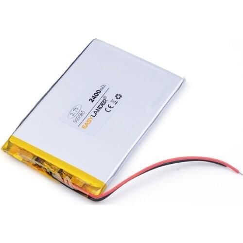 Lithium ion rechargable battery 3.7 v lithium polymer battery 505585 2400 mah mobile power supply 7 inch tablet battery