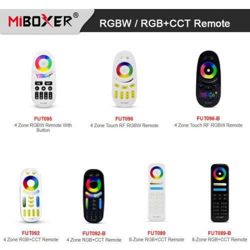 Miboxer 4-Zone 8-Zone 2.4G RGBW / RGB+CCT LED Light Controller Wireless Remote Milight 3V Dimmer Bulb Lamp Switch FUT092