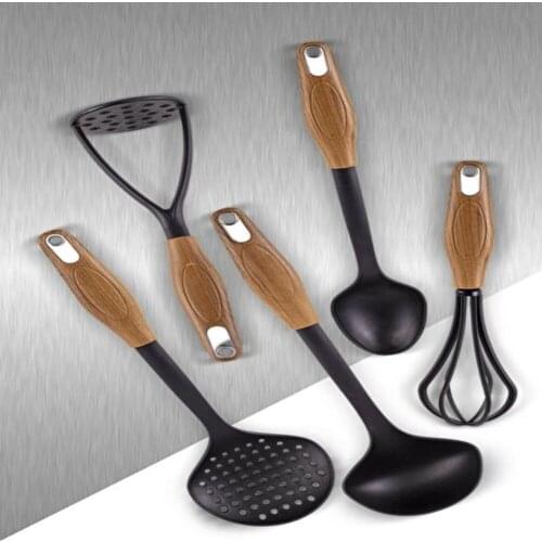 Wooden 11 Pcs Wooden Handle Teflon Set Kitchen 11 Pcs Wooden Handle Silicone Set Kitchen Quality stylish kitchen aids