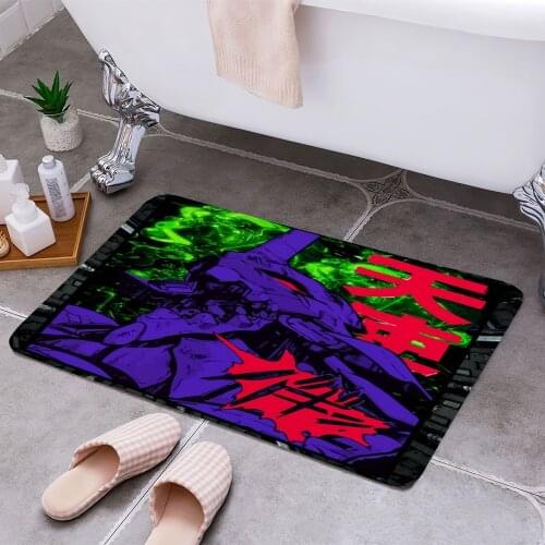 Evangelion Neon Eva Mecha Anti-slip Modern Area Rugs Living Room Balcony Bathroom Printed Carpet Doormat Hallway Bath Mat