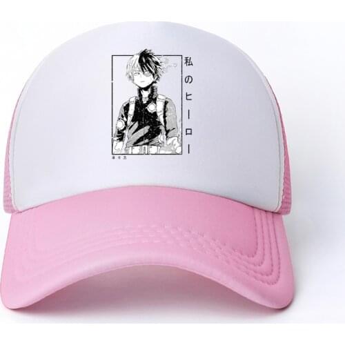 New Anime My Hero Academia Casual Plain Mesh Kawaii Baseball Cap Adjustable Snapback Hats for Women Men Hip Hop Trucker Cap