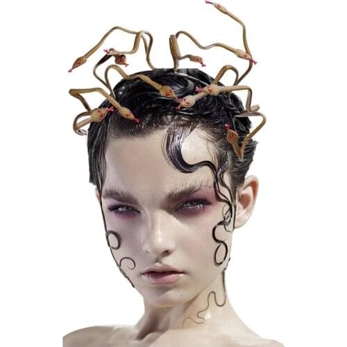 2021 New Snake Shape Headwear Medusa Snake Cosplay Dress-up Headpiece Hair Band Witch Props Accessories Halloween PartyHeadwear