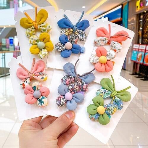 2021 New Cute Girls Bowknot Butterfly Hair Clips Print Hairpins Korean Princess Barrettes Lovely Kids Hair Accessories Headdress
