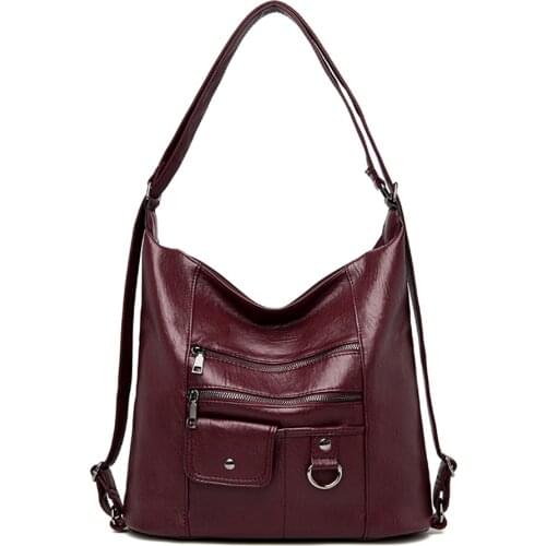 2021 New Womens Bag Large Capacity Soft PU Leather Handbag Trend Ladies Shoulder Messenger Bags Sac A Main