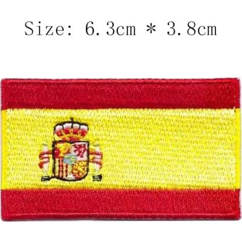 Wholesale hot sale world falg Spain embroidery flag 100% iron on sew on military badge country flag badges emblemas backpack