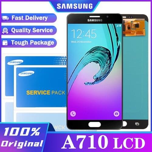 Original 5.5'' Super Amoled for Samsung Galaxy A7 2016 A710 A710F LCD Display Touch Screen Digitizer Assembly