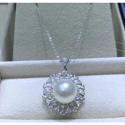 925 Sterling Silver Party Pendant Base Settings Mountings Findings Parts for Pearl Coral Jade Beads Stones Crystal, 5pcs/lot