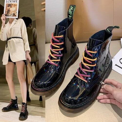 Hot Black High Platform Boots Women Fashion Martin Boots Women Non-slip Wear-resistant Sole Ankle Boots All-match Martin Boots