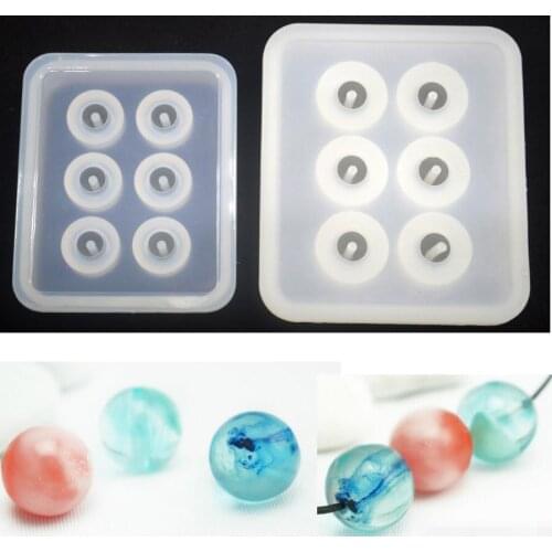 12mm 16mm Transparent Rectangle Silicone Bead Mould Square Ball 6 Hanging Holes Resin Jewelry Making DIY handmade Craft
