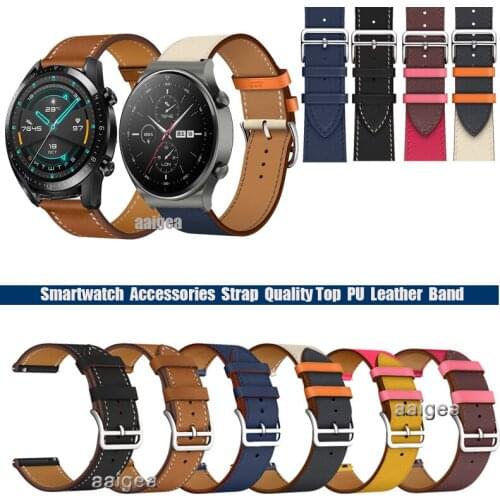 20mm 22mm Leather Watch Band Strap for Huawei Watch GT 2 42mm 46mm 2e GT2 Pro Honor MagicWatch Replacement Wrist band