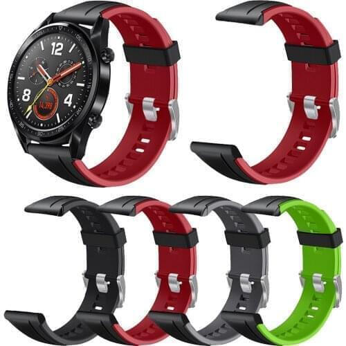 For Huawei Watch GT Active 46mm Honor Magic Silicone Strap Dual Color Bracelet Watchbands Smart Watches Bands