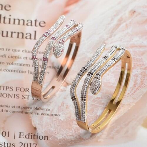 Rose Gold Snake Bracelet For Women Fashion Jewelry Cuffs Bracelets Bangles Viking Retro Woman Accesories Jewellery