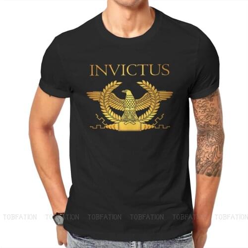 Roman Invictus Eagle Round Collar TShirt Invincible Mark Grayson Nolan Omni-Man Comics Pure Cotton T Shirt Men Tops Plus Size
