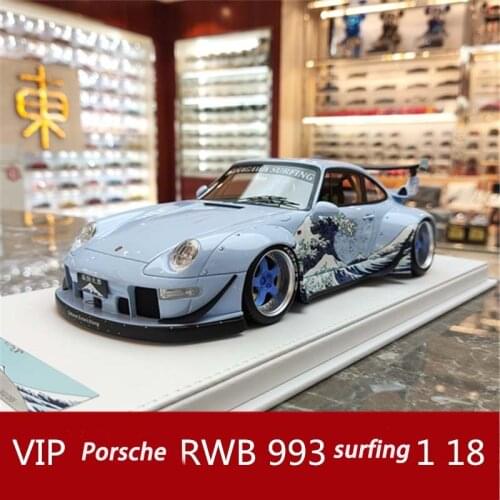 VIP Porsche RWB 993 limited edition Kanagawa surfer international customized imitation resin car model process collection