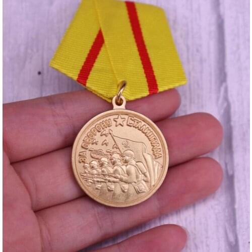 WW2 Soviet Russian Defence of Stalingrad Campaign Medal Award to participants of Red Army Navy and troops of the NKVD badge