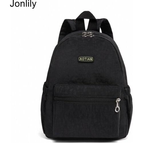 Jonlily Women Simple Backpack Nylon Daypacks Female Fashion City Pack Casual Shoulder Bag Rucksack Teens Daily Purse -KG410