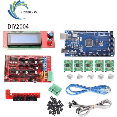 KingRoon 2004 /12864 LCD Control Mainboard Kit Mega 2560 R3 RAMPS 1.4 Controller A4988 Stepper Driver Module For 3D Printer