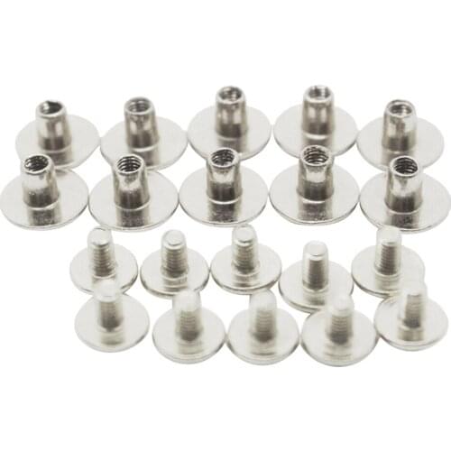 10PCs Metal Silver Chicago Button Screws Nail Rivets For Album Bookbinding Leather Craft Decor
