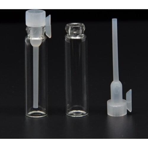 1000pcs 1ML 2ml Empty Mini Glass Perfume Small Sample Vials Perfume Bottle Laboratory Liquid Fragrance Test Tube Trial Bottle