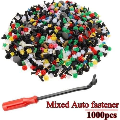1000Pcs Mixed Car Bumper Rivet Door Panel Fastener Trim Clips with Screwdriver