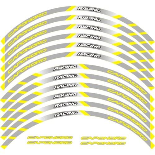 New quality 12 Pcs Fit Motorcycle Wheel Sticker stripe Reflective Rim For Aprilia CAPONORD