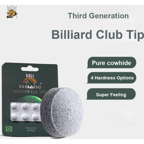 2019 Chuang Brand Cattlehide 10.5mm Snooker Cue Tip S M H MH China