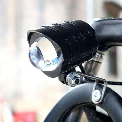 36-60V High Brightness LED Front Fork Light Ebike Headlight Spotlight W/ Horn With Stainless Steel Bracket