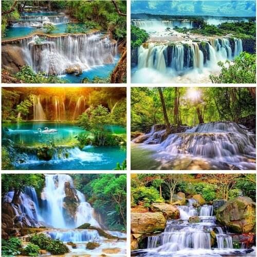 5D Diamond Painting Waterfall Landscape Diamond Embroidery Full Display Picture Of Rhinestones Home Decoration
