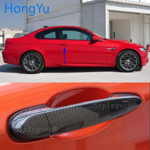 Auto Car real carbon fiber door handle frame trim Sticker Cover Accessories for BMW M3 F80 2009-2018
