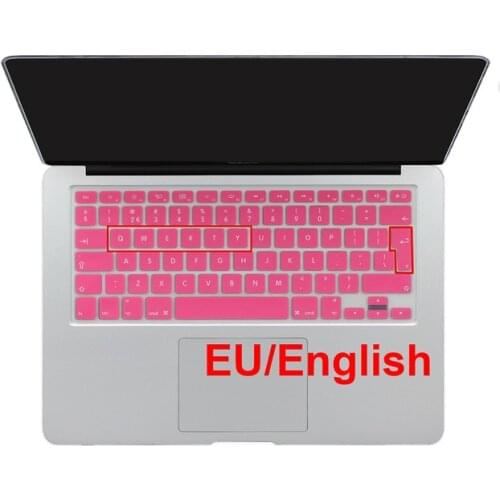 EU/UK English keyboard Color English Letter Keyboard Cover Skin Protector For Apple MacBook Air Pro Retina 13 15 17 For Mac Air