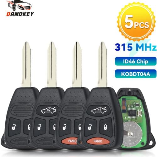 Dandkey Car Remote Key 4 Buttons Fob 315Mhz KOBDT04A For Dodge Chrysler Jeep Dakota Durango Charger 300 Aspen Grand Cherokee
