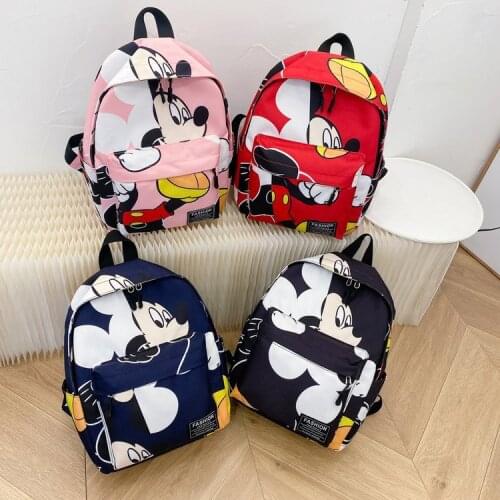 Disney New Cute Unisex Mickey Mouse Backpack Minnie Children School Bags Boys and Girls Cartoon Shaped Schoolbag Baby Kids Bag