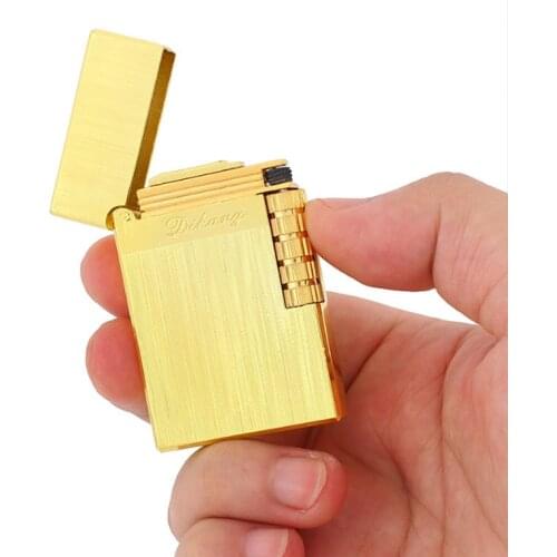 Ping Sound Gas Lighter Grinding Wheel Cigarette Lighters Creative Men Metal Gas Inflatable Butane Flame Lighter Best Gift