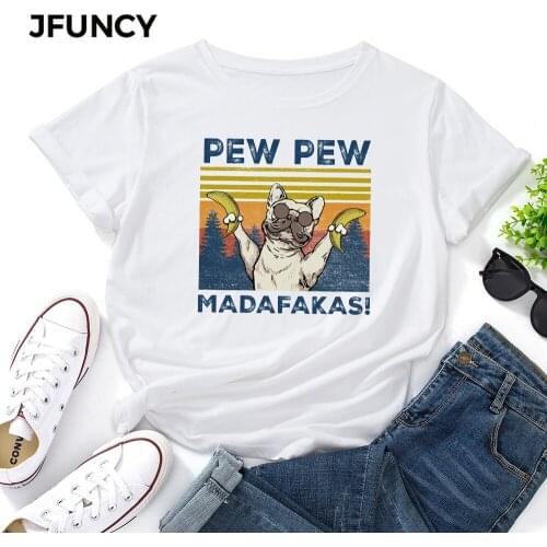 JFUNCY Oversize Women T Shirt Summer Loose Short Sleeve T-shirt Cartoon Print Woman Top Graphic Basic Tee Female Clothes