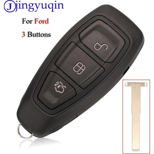 Jingyuqin 3 Button Car Key Shell with Insert Blade Replacement Smart Key for Ford Mondeo Fiesta Focus Titanium C-Max Kuga Refit