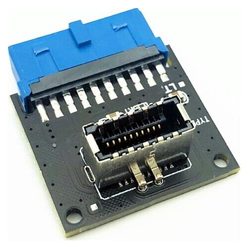 USB 3.1 Front Panel Socket to USB 3.0 20Pin Header Male Extension Cable Adapter for PC Motherboard Card Riser Raiser PW-INC1TR