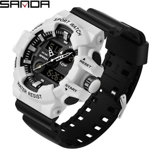 2019 New SANDA Sports Mens Watches Top Brand Luxury Military Quartz Watch Men Waterproof S Shock Wristwatches relogio masculino