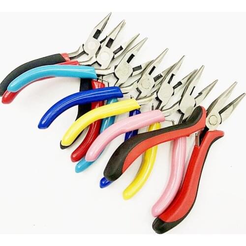 CuteFashion Pink Color Jewelry Making Tool Kits Round Nose Plier Side Tweezers Mix Needle Spoon Tool DIY Jewelry Making