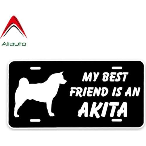 Aliauto Car Decoration Sticker My Best Friend Is A Akita Dog Waterproof Reflective Creative Decal Accessories PVC,15cm*7cm