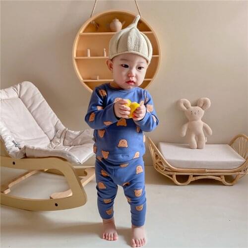 Newborn Baby Pajamas Set Cartoon Baby T-shirt + Pants 2pcs Clothes Set Girls Pijamas Set Toddler Boys Sleepwear Cotton 0-2T