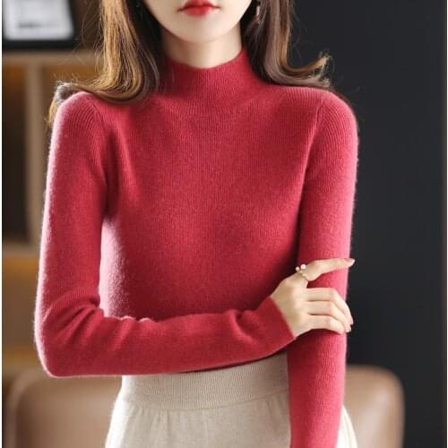 New Cashmere Women Sweater Solid Casual Pullover Knitted Jumper Female Slim Woman Pullovers And Sweaters 2021 Autumn Winter