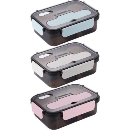 Portable Insulated Bento Box Microwave Heating Grid Food Container Leak-Proof Kids Lunch Box Outdoor Activities Travel Food Grad