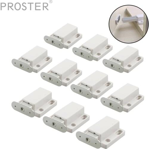 Proster 10Pcs Magnetic Cabinet Catches Push To Open Latches Pressure Touch Release For Kitchen Wooden Door Magnet Latch Lock Set
