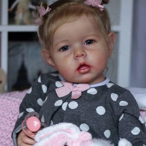 22inch realistic Newborn Fabric Body Bebe Reborn Doll Unpainted Unfinished Doll Parts DIY Blank Doll Kit NPK