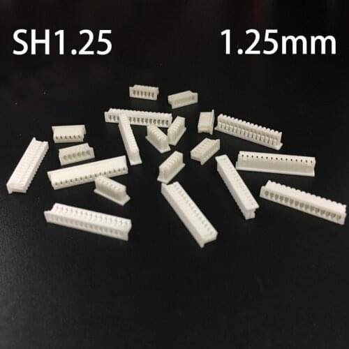 SH1.5 1.5mm Pitch 11P 12P 13P 14P 15P 16P Pins Single Row White Plastic Shell Y Type Female Socket Wire Connector Housing
